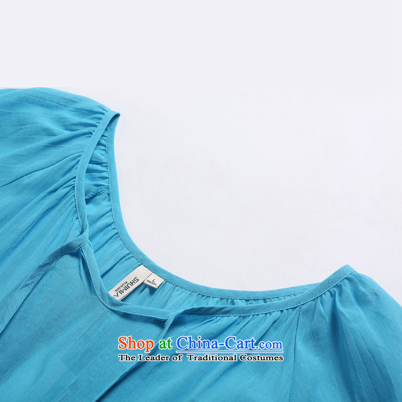 In the summer of 2015 by water new 200 catties thick large mm female pure cotton short-sleeved dresses S15XY5112 girl in the toner , L, Water Authority (SHUIMIAO) , , , shopping on the Internet