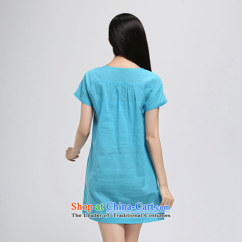 The representative of water by the year 2015 Women's new 200 catties larger female thick mm pure cotton short-sleeved dresses S15XY4927 XL, water by 2,005 (SHUIMIAO) , , , shopping on the Internet