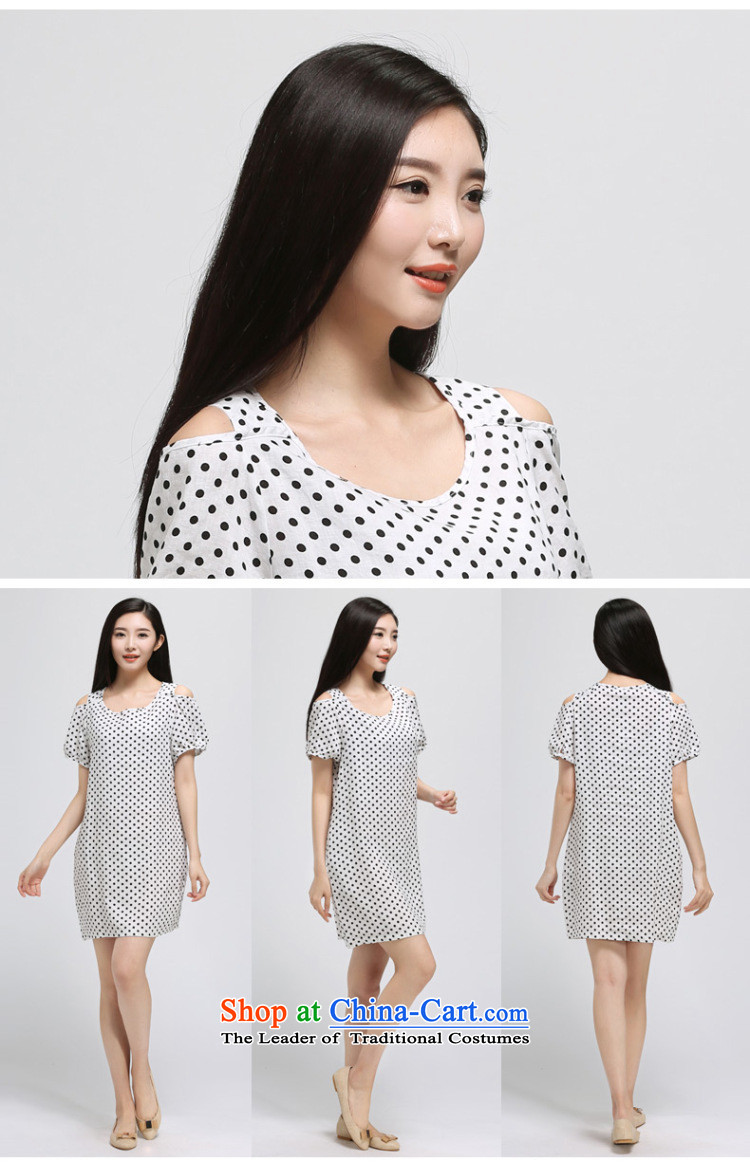 The representative of the water in the summer of 2015, the major new code women thick cotton linen mm bare shoulders short-sleeved dresses S15XY4920 female black & white point L picture, prices, brand platters! The elections are supplied in the national character of distribution, so action, buy now enjoy more preferential! As soon as possible.