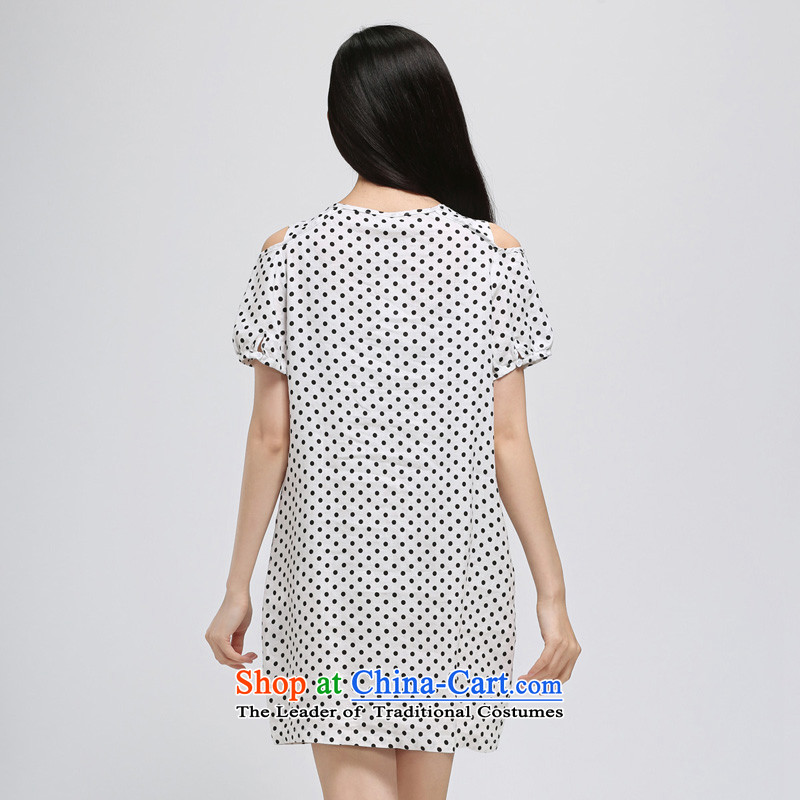 The representative of the water in the summer of 2015, the major new code women thick cotton linen mm bare shoulders short-sleeved dresses S15XY4920 female black & white point L, Water Authority (SHUIMIAO) , , , shopping on the Internet