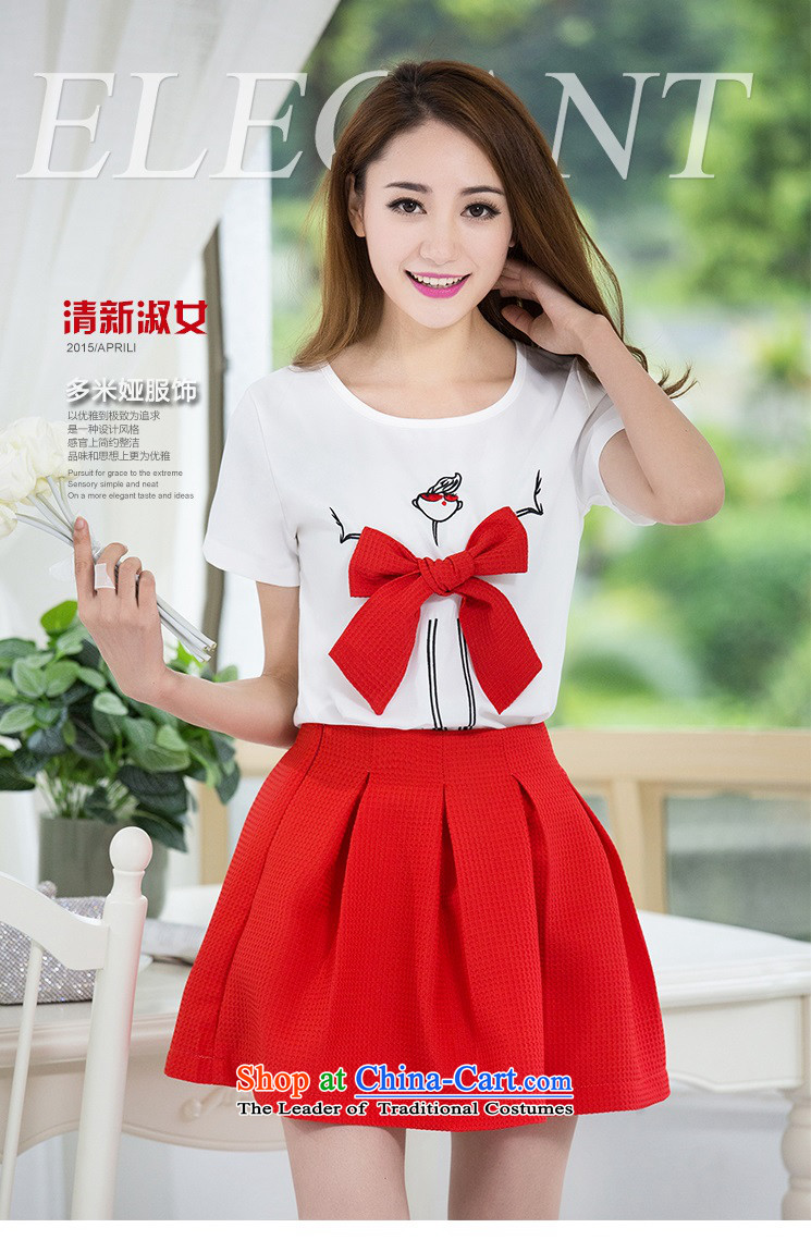 Sleek and versatile large meiby code spring and summer new women's short-sleeve kit Bow Tie Korean chiffon skirts dresses chiffon Netherlands 045 red XL Photo, prices, brand platters! The elections are supplied in the national character of distribution, so action, buy now enjoy more preferential! As soon as possible.
