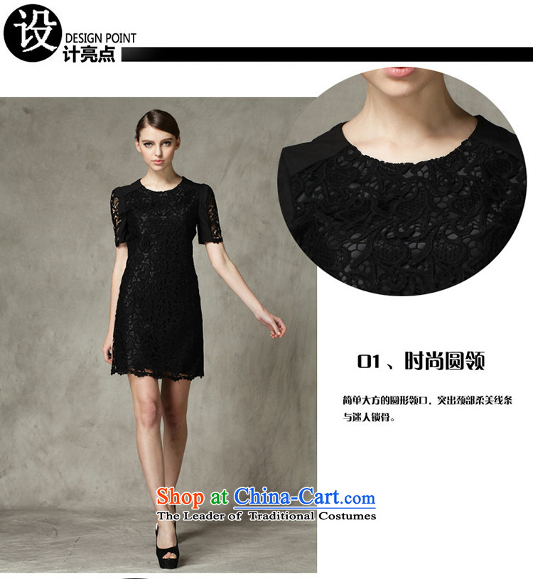 Improving access three big code women 2015 Summer new fat mm black lace solid color stitching engraving short-sleeved round-neck collar dresses 1315 Black L picture, prices, brand platters! The elections are supplied in the national character of distribution, so action, buy now enjoy more preferential! As soon as possible.