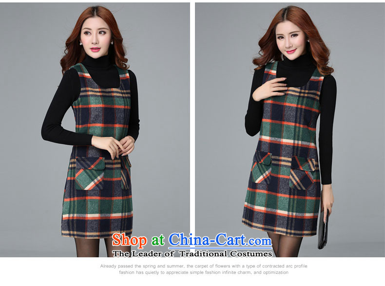O to large 2015 Robin women fall new sleeveless latticed gross? In long skirt vest dresses, red and green tartan 3XL picture, prices, brand platters! The elections are supplied in the national character of distribution, so action, buy now enjoy more preferential! As soon as possible.
