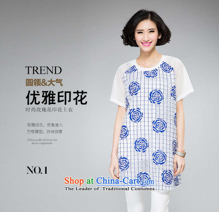 The Eternal Soo-To increase the number of women in the long summer 2015, t-shirts, Hin thick thin thick Korean version of the new SISTER rose blossoms relaxd stylish round-neck blue 2XL Photo, prices, brand platters! The elections are supplied in the national character of distribution, so action, buy now enjoy more preferential! As soon as possible.