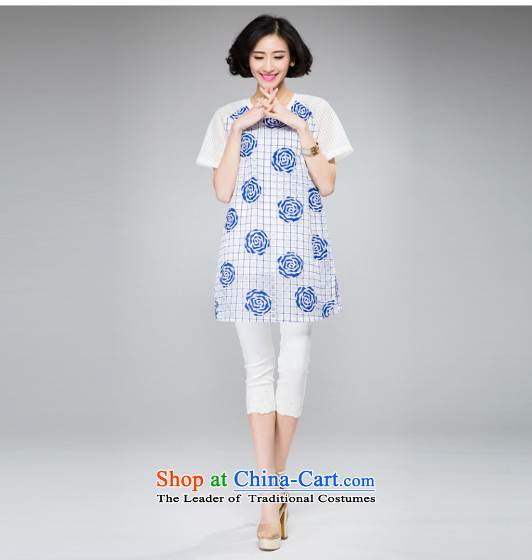 The Eternal Soo-To increase the number of women in the long summer 2015, t-shirts, Hin thick thin thick Korean version of the new SISTER rose blossoms relaxd stylish round-neck blue 2XL Photo, prices, brand platters! The elections are supplied in the national character of distribution, so action, buy now enjoy more preferential! As soon as possible.