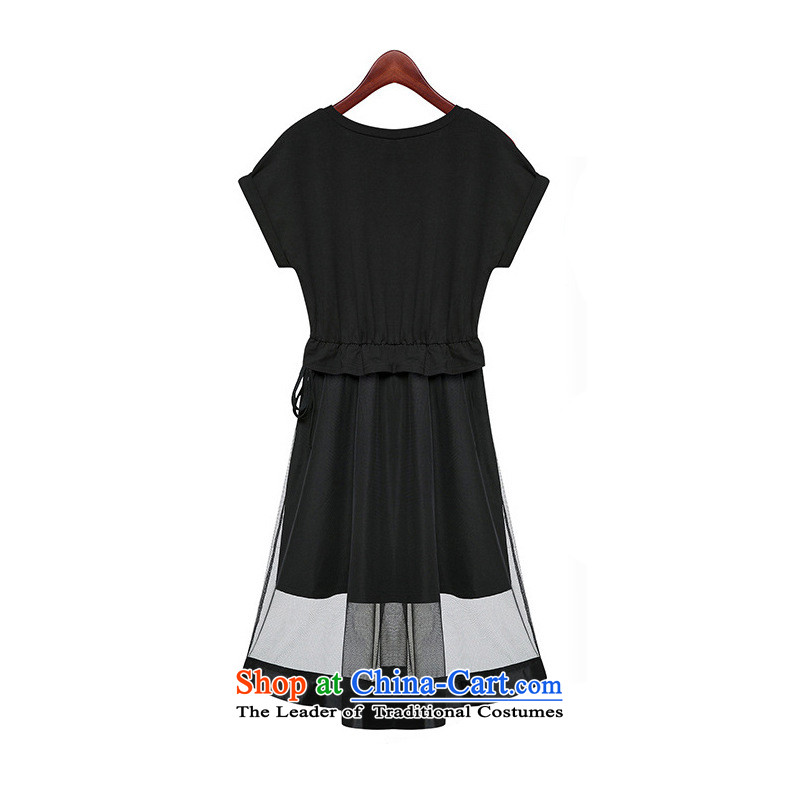 Large 2015 Zz&ff summer to intensify the long 200 catties thick mm short-sleeved western new dresses black XL,ZZ&FF,,, shopping on the Internet