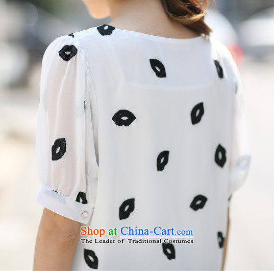 Meiby summer new lip seal short-sleeved T-shirt, forming the chiffon shirt chiffon body skirt Kit1595 White S picture, prices, brand platters! The elections are supplied in the national character of distribution, so action, buy now enjoy more preferential! As soon as possible.
