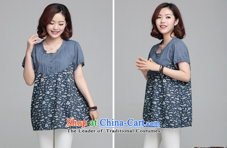 Also the 2015 Summer sin new larger female Korean loose stitching short-sleeved T-shirt female navy L picture, prices, brand platters! The elections are supplied in the national character of distribution, so action, buy now enjoy more preferential! As soon as possible.