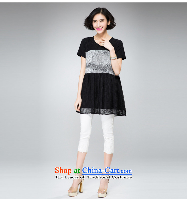 The Eternal-soo to xl women's dresses thick sister 2015 Summer new product expertise, Hin thick mm thin, The chiffon lace relaxd dress short-sleeved black XL Photo, prices, brand platters! The elections are supplied in the national character of distribution, so action, buy now enjoy more preferential! As soon as possible.