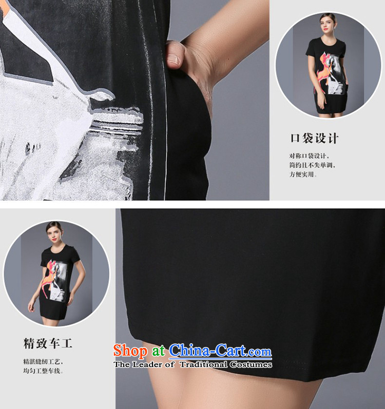 Improving access of 2015 Summer new mm thick larger female popular cartoon character stamp short-sleeved round-neck collar dresses 3362 Black - Sorok XL Photo, prices, brand platters! The elections are supplied in the national character of distribution, so action, buy now enjoy more preferential! As soon as possible.