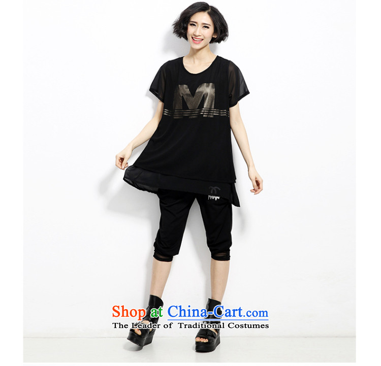 The eternal summer Sau 2015 mm thick new Korean version of large numbers of ladies minimalist atmosphere letters stamp black T-shirt thin graphics poor black 3XL picture, prices, brand platters! The elections are supplied in the national character of distribution, so action, buy now enjoy more preferential! As soon as possible.