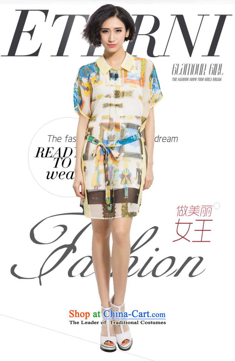 The eternal summer 2015, Sau thick mm new Western women xl elegant figures on the stamp chiffon shirt dresses Yellow 2XL Photo, prices, brand platters! The elections are supplied in the national character of distribution, so action, buy now enjoy more preferential! As soon as possible.