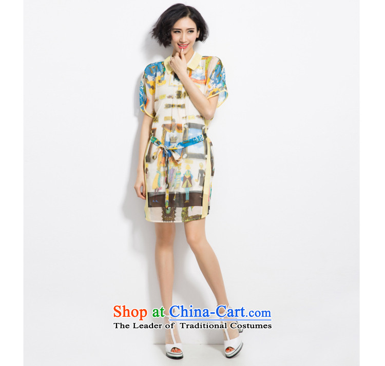 The eternal summer 2015, Sau thick mm new Western women xl elegant figures on the stamp chiffon shirt dresses Yellow 2XL Photo, prices, brand platters! The elections are supplied in the national character of distribution, so action, buy now enjoy more preferential! As soon as possible.
