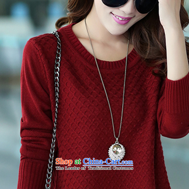 Gil Miciu Knitted Shirt, long sweater 2015 new larger women fall/winter collections to intensify the Korean Sleek and versatile thick mm wine red t-shirt XXXL, Jimmy Hill (JIMIQIU) , , , shopping on the Internet