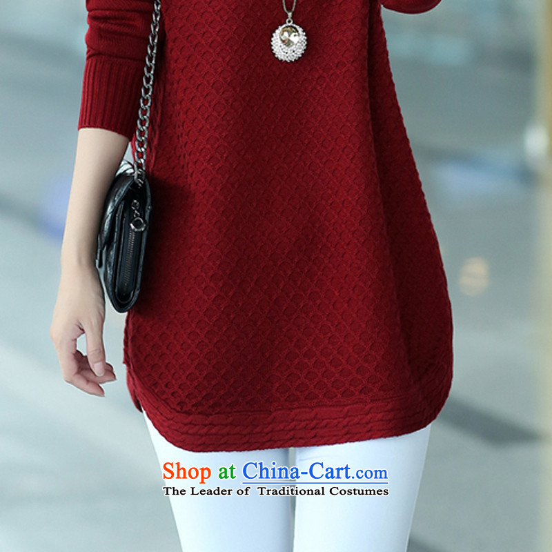 Gil Miciu Knitted Shirt, long sweater 2015 new larger women fall/winter collections to intensify the Korean Sleek and versatile thick mm wine red t-shirt XXXL, Jimmy Hill (JIMIQIU) , , , shopping on the Internet