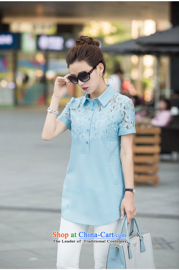 El-ju Yee Nga large new 2015 Women's Summer shirt thick, Hin thin lace stitching shirt YY5587 pink XL Photo, prices, brand platters! The elections are supplied in the national character of distribution, so action, buy now enjoy more preferential! As soon as possible.