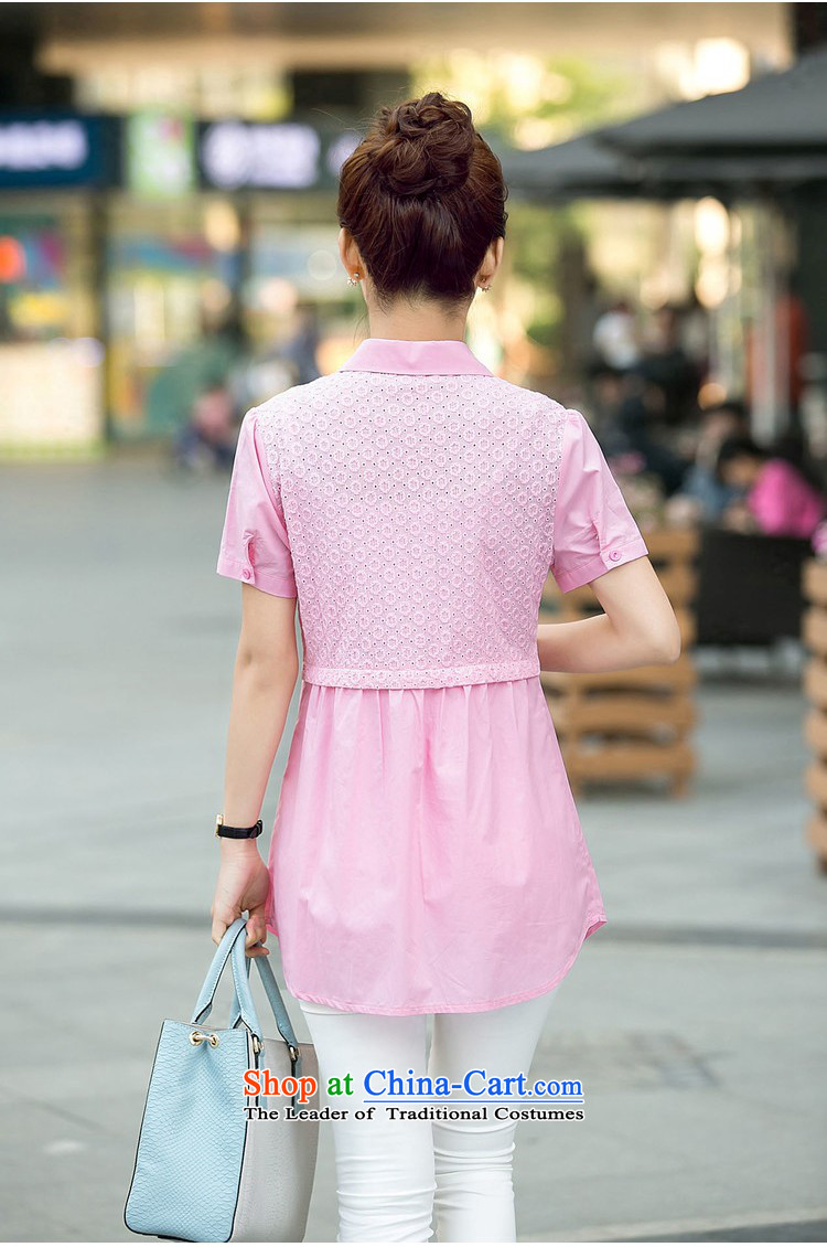 El-ju Yee Nga 2015 Summer new thick sister video thin stitching Korean short-sleeved shirt with large YY5568 BLUE L picture, prices, brand platters! The elections are supplied in the national character of distribution, so action, buy now enjoy more preferential! As soon as possible.