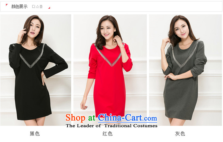 The interpolator auspicious for larger women 2015 Fall/Winter Collections new thick mm thin stylish and cozy graphics wild loose large long-sleeved dresses K5810 3XL black picture, prices, brand platters! The elections are supplied in the national character of distribution, so action, buy now enjoy more preferential! As soon as possible.