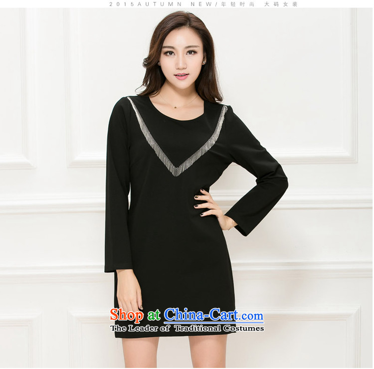 The interpolator auspicious for larger women 2015 Fall/Winter Collections new thick mm thin stylish and cozy graphics wild loose large long-sleeved dresses K5810 3XL black picture, prices, brand platters! The elections are supplied in the national character of distribution, so action, buy now enjoy more preferential! As soon as possible.