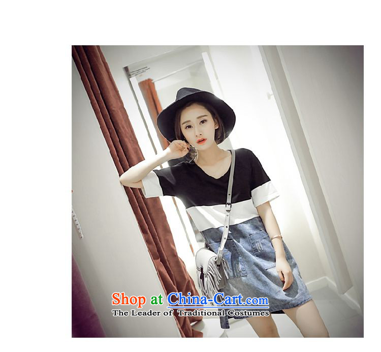 Left soft  summer 2015, Korean leisure streaks stitching denim dress in Sau San video thin long short-sleeved light gray skirt S picture, prices, brand platters! The elections are supplied in the national character of distribution, so action, buy now enjoy more preferential! As soon as possible.