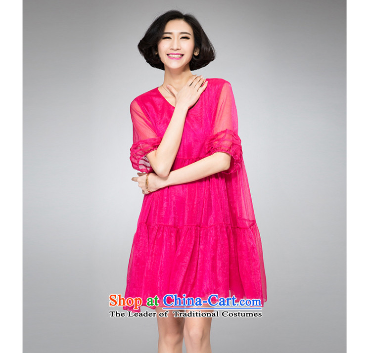 The Eternal-soo to xl women's dresses thick sister 2015 Summer new products were relaxd thick mm thick video thin new large A swing lanterns cuff dresses red XL Photo, prices, brand platters! The elections are supplied in the national character of distribution, so action, buy now enjoy more preferential! As soon as possible.