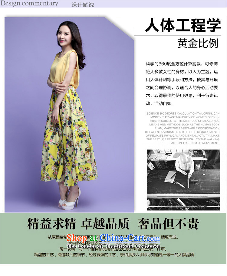 C.o.d. 2015 Summer new stylish casual relaxd large temperament thick sister Bohemia stamp chiffon skirt long skirt leave two cents Yellow XL Photo, prices, brand platters! The elections are supplied in the national character of distribution, so action, buy now enjoy more preferential! As soon as possible.