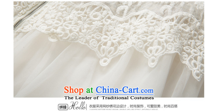 The eternal summer Sau 2015 mm thick new larger female Korean round-neck collar Leopard Stamp stitching embroidery lace video thin Cardigan White XL Photo, prices, brand platters! The elections are supplied in the national character of distribution, so action, buy now enjoy more preferential! As soon as possible.