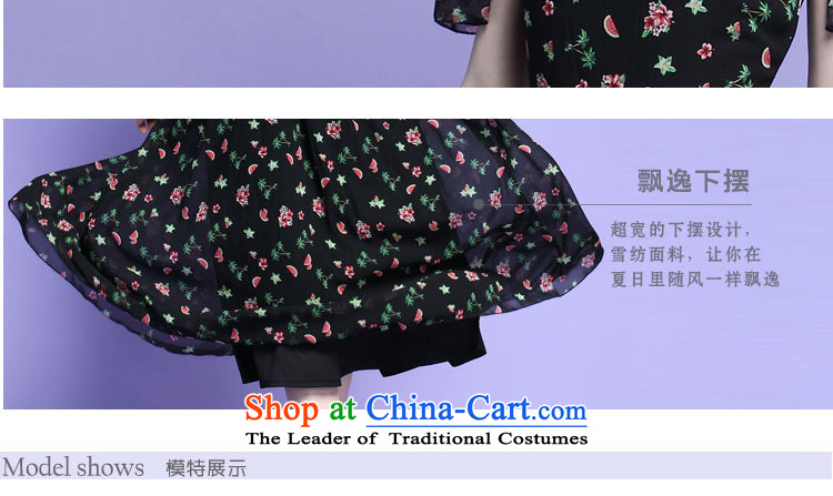 C.o.d. Package Mail 2015 Summer new stylish casual temperament classic thick MM heavy code code chiffon dresses summer large floral skirt black skirt XL Photo, prices, brand platters! The elections are supplied in the national character of distribution, so action, buy now enjoy more preferential! As soon as possible.