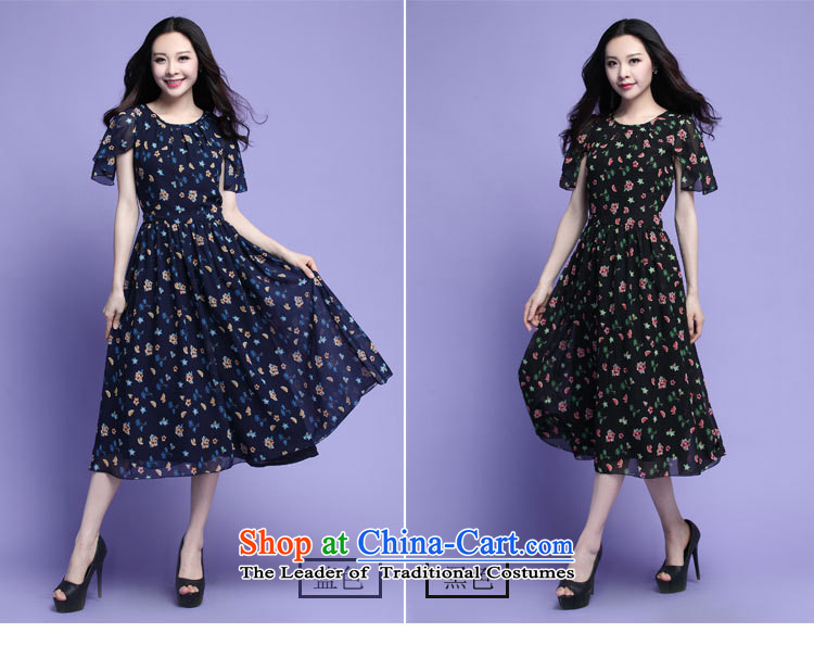 C.o.d. Package Mail 2015 Summer new stylish casual temperament classic thick MM heavy code code chiffon dresses summer large floral skirt black skirt XL Photo, prices, brand platters! The elections are supplied in the national character of distribution, so action, buy now enjoy more preferential! As soon as possible.