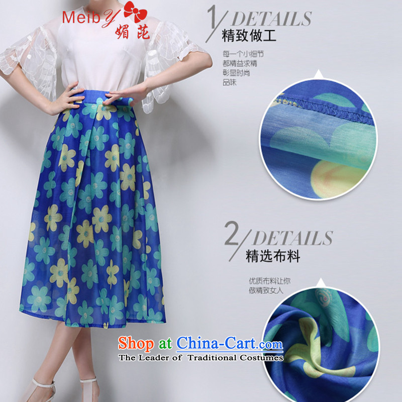 Sleek and versatile large meiby Code a new summer stylish look big flowers body skirt bon bon skirt long skirt 835  M, of blue (meiby) , , , shopping on the Internet