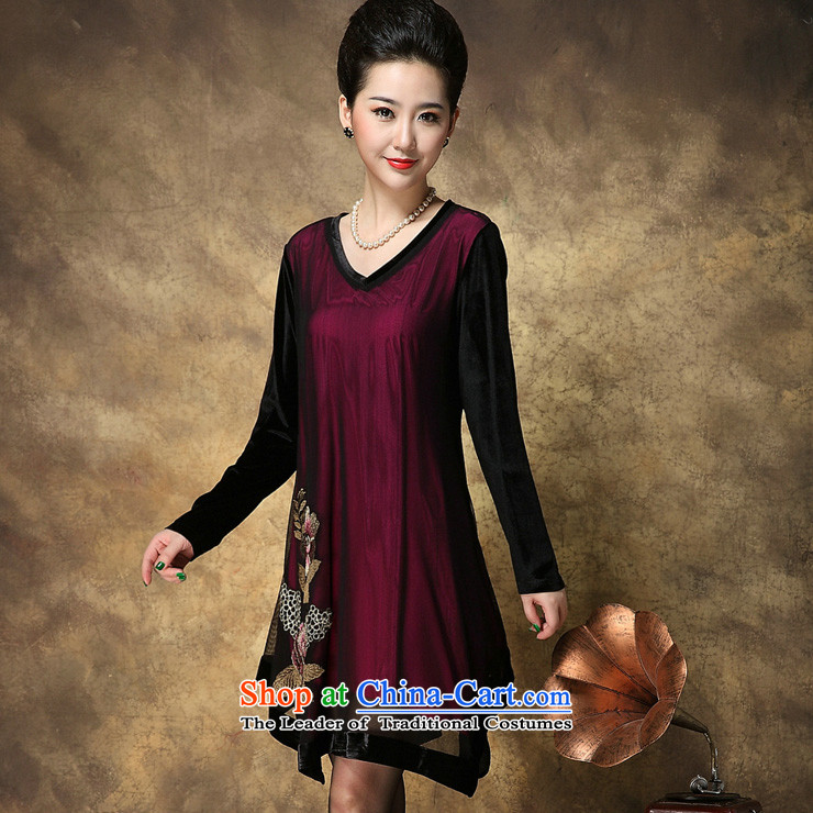 The sea route Flower Spring New gold velour long-sleeved V-Neck embroidery large nets dresses 4081-H dark green 2XL Photo, prices, brand platters! The elections are supplied in the national character of distribution, so action, buy now enjoy more preferential! As soon as possible.