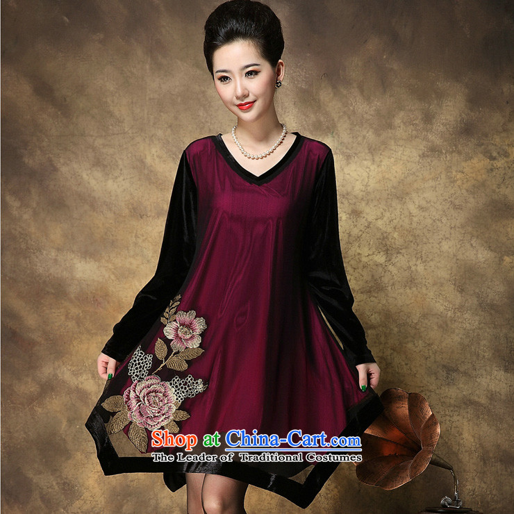 The sea route Flower Spring New gold velour long-sleeved V-Neck embroidery large nets dresses 4081-H dark green 2XL Photo, prices, brand platters! The elections are supplied in the national character of distribution, so action, buy now enjoy more preferential! As soon as possible.