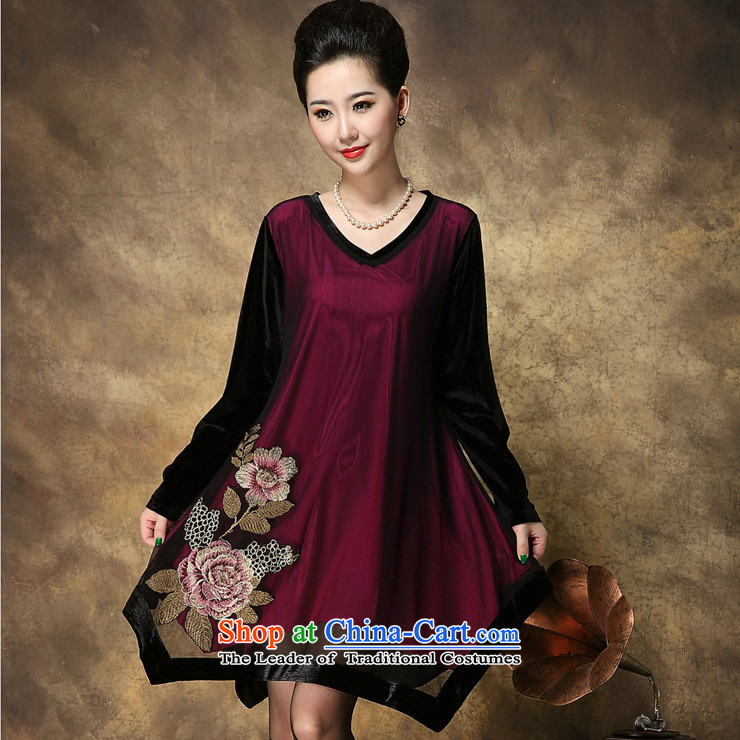 The sea route Flower Spring New gold velour long-sleeved V-Neck embroidery large nets dresses 4081-H dark green 2XL Photo, prices, brand platters! The elections are supplied in the national character of distribution, so action, buy now enjoy more preferential! As soon as possible.