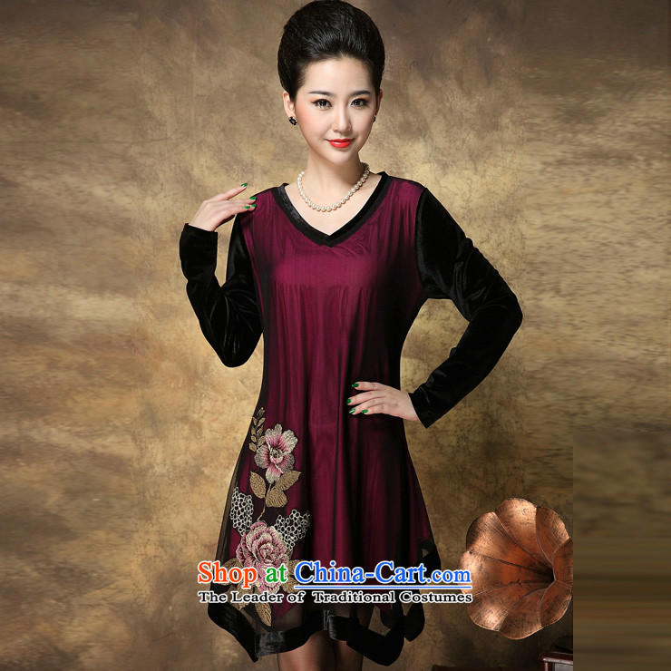 The sea route Flower Spring New gold velour long-sleeved V-Neck embroidery large nets dresses 4081-H dark green 2XL Photo, prices, brand platters! The elections are supplied in the national character of distribution, so action, buy now enjoy more preferential! As soon as possible.