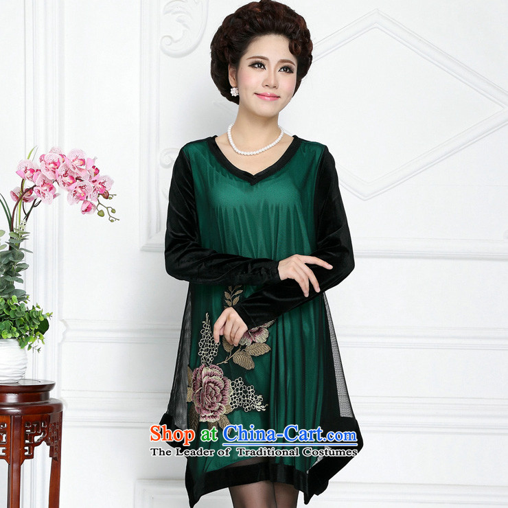 The sea route Flower Spring New gold velour long-sleeved V-Neck embroidery large nets dresses 4081-H dark green 2XL Photo, prices, brand platters! The elections are supplied in the national character of distribution, so action, buy now enjoy more preferential! As soon as possible.