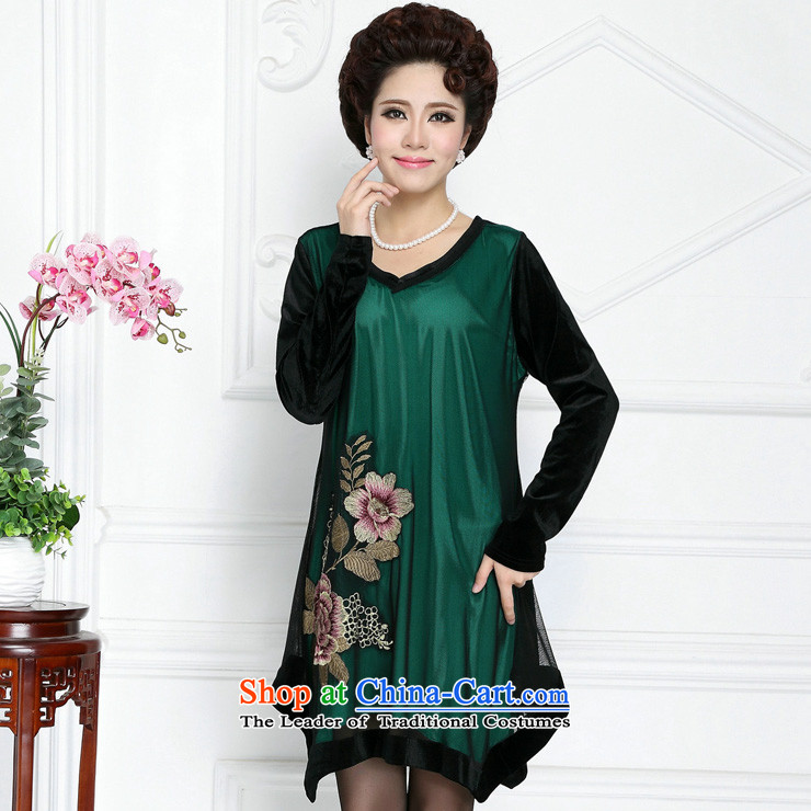 The sea route Flower Spring New gold velour long-sleeved V-Neck embroidery large nets dresses 4081-H dark green 2XL Photo, prices, brand platters! The elections are supplied in the national character of distribution, so action, buy now enjoy more preferential! As soon as possible.