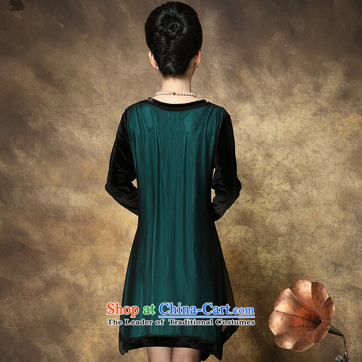 The sea route Flower Spring New gold velour long-sleeved V-Neck embroidery large nets dresses 4081-H dark green 2XL Photo, prices, brand platters! The elections are supplied in the national character of distribution, so action, buy now enjoy more preferential! As soon as possible.