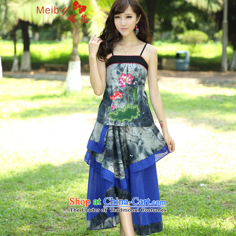 In accordance with the's nation meiby wind Women's Summer new cotton linen stitching is not under the rule of the body skirt ink ash is 8,157, of code (meiby) , , , shopping on the Internet