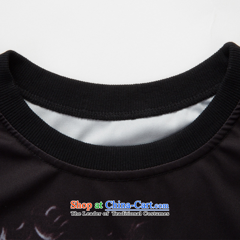 The eternal summer 2015, Sau thick mm new European and American women in large long digital printing wild video thin dresses Black XL, eternal Soo , , , shopping on the Internet