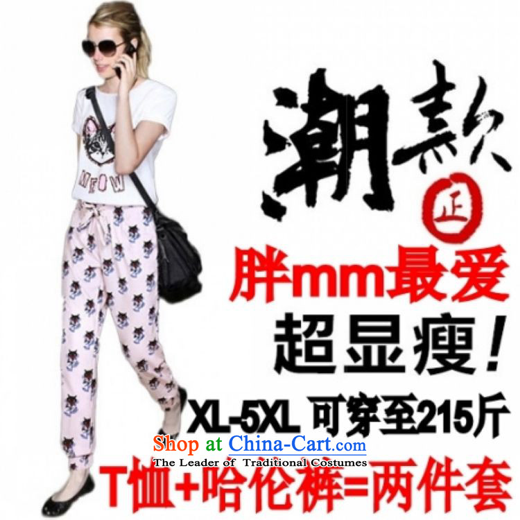 Sophie   2015 summer left to increase women's code 200 catties video thin thick sister short-sleeved T-shirt chiffon Castor Harun trousers (two kits as primary XL(100-120 figure picture, prices, brand platters! The elections are supplied in the national character of distribution, so action, buy now enjoy more preferential! As soon as possible.