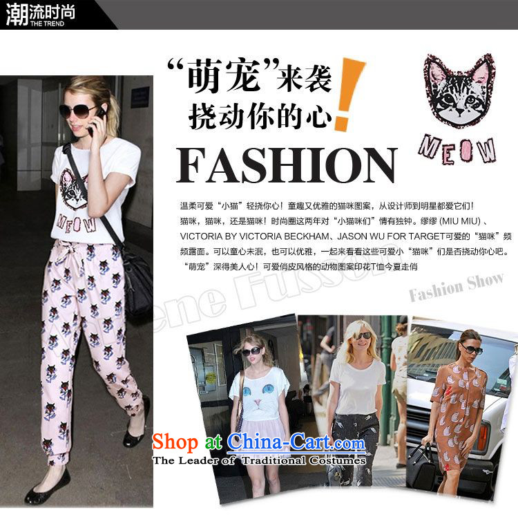 Sophie   2015 summer left to increase women's code 200 catties video thin thick sister short-sleeved T-shirt chiffon Castor Harun trousers (two kits as primary XL(100-120 figure picture, prices, brand platters! The elections are supplied in the national character of distribution, so action, buy now enjoy more preferential! As soon as possible.
