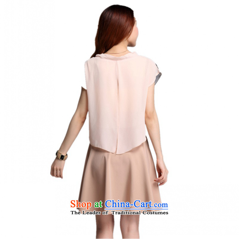 C.o.d. 2015 Summer new stylish casual temperament classic high fashion stamp bat sleeves chiffon leave two successive spell dresses khaki XL, land is of Yi , , , shopping on the Internet