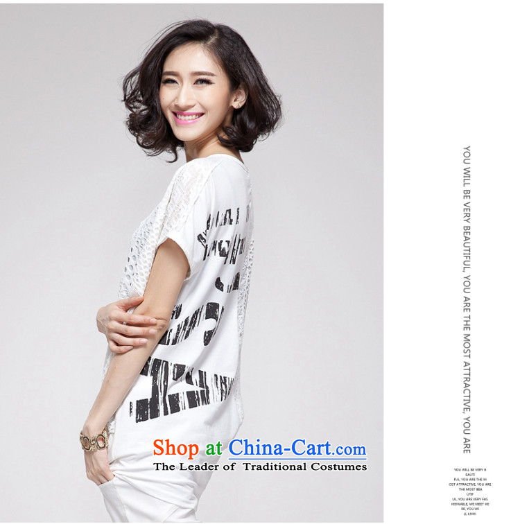 The Eternal Soo-to increase women's code 200 catties T-shirt thick sister Summer 2015 new product expertise, Hin thick mm thin, lace stitching loose white t-shirt will (120-150 small coal can penetrate) Picture, prices, brand platters! The elections are supplied in the national character of distribution, so action, buy now enjoy more preferential! As soon as possible.
