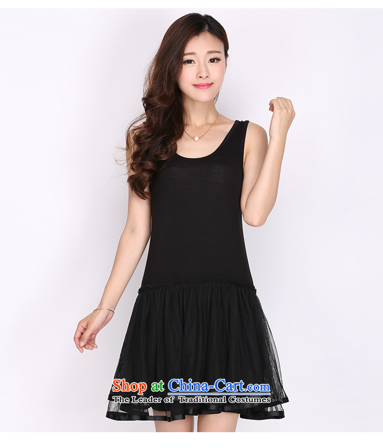 Luo Shani flower code women thick mm2015 summer Korean video thin, Sau San gauze vest dresses 2128 Black 5XL picture, prices, brand platters! The elections are supplied in the national character of distribution, so action, buy now enjoy more preferential! As soon as possible.