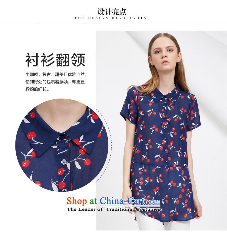 As provided for large female thick MM summer new Korean cherry chiffon shirt video stamp thin short-sleeved shirt, long blue 4XL Photo 2763, prices, brand platters! The elections are supplied in the national character of distribution, so action, buy now enjoy more preferential! As soon as possible.
