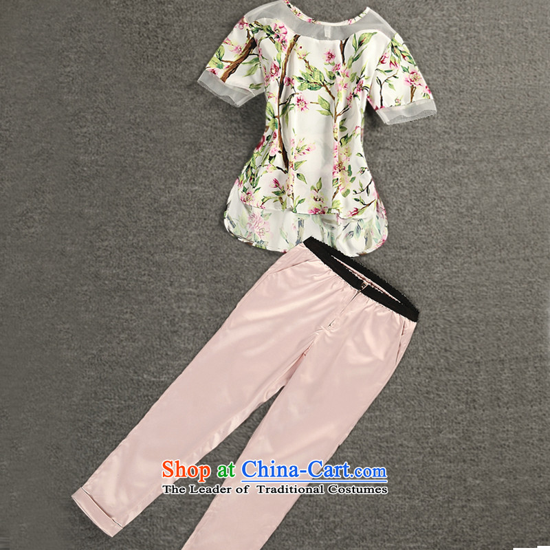 In Europe and the Summer Park large new women's two kits stamp silk short-sleeved T-shirt + Capri Map Color 1787 5XL 180-195, around 922.747 Park shopping on the Internet has been pressed.