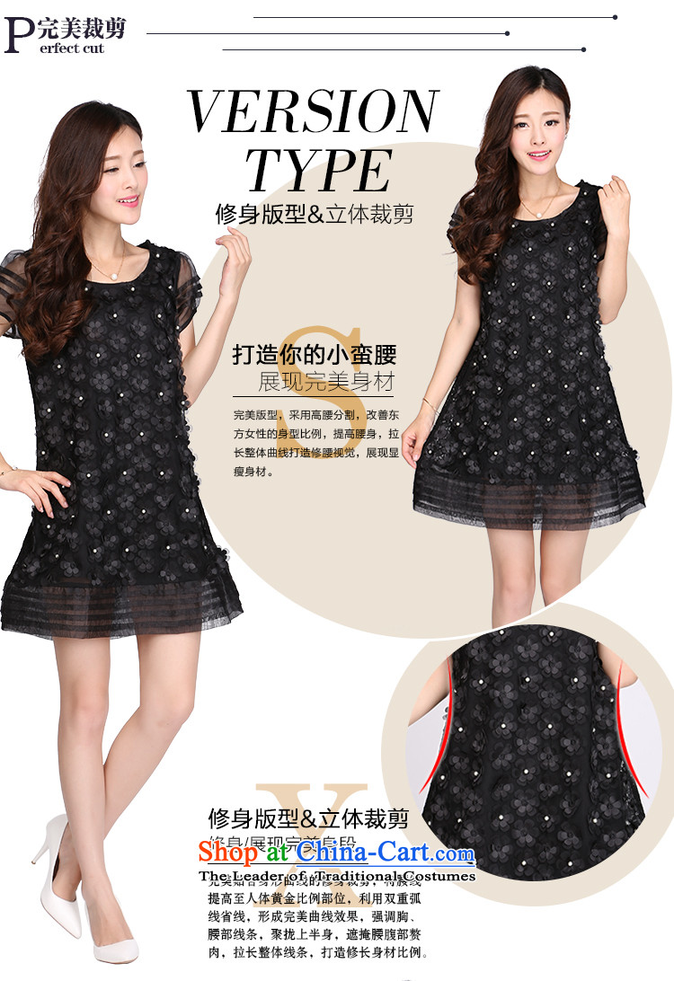 Luo Shani flower code women for summer 2015 lace beaded dresses temperament Sau San A Word 2124 Black 5XL skirt picture, prices, brand platters! The elections are supplied in the national character of distribution, so action, buy now enjoy more preferential! As soon as possible.