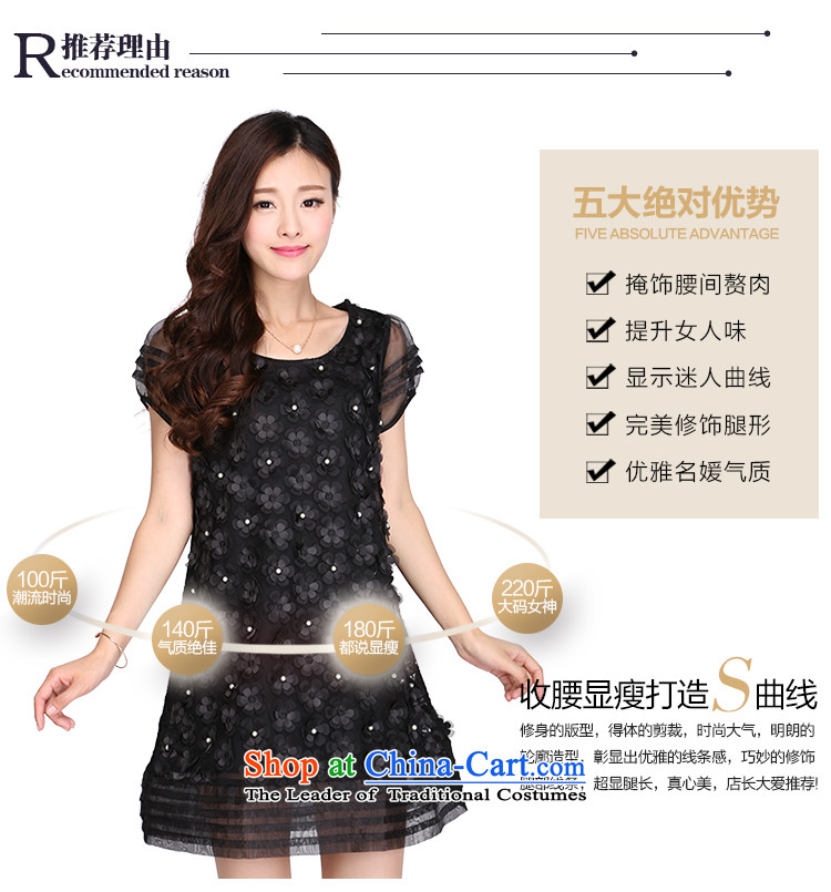 Luo Shani flower code women for summer 2015 lace beaded dresses temperament Sau San A Word 2124 Black 5XL skirt picture, prices, brand platters! The elections are supplied in the national character of distribution, so action, buy now enjoy more preferential! As soon as possible.