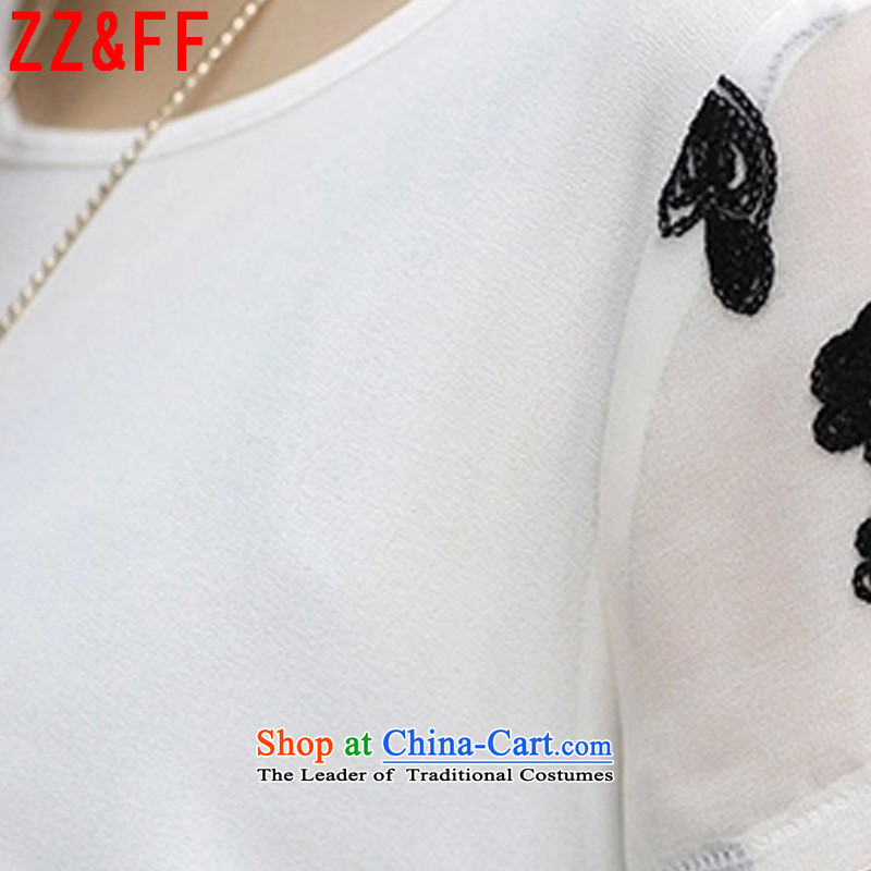 2015 Summer Zz&ff new chiffon stamp Sau San dresses female LYQ5064 A WHITE L,ZZ&FF,,, shopping on the Internet