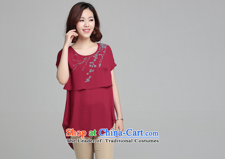 If Code 2015 Summer female thick mm summer to increase the number of thin chiffon shirt graphics short-sleeved T-shirt rubber red L picture, prices, brand platters! The elections are supplied in the national character of distribution, so action, buy now enjoy more preferential! As soon as possible.